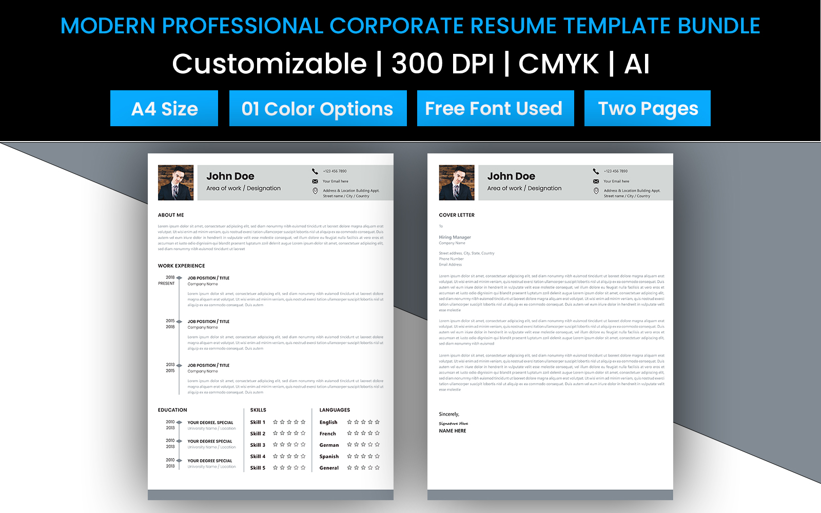 Modern Corporate Resume Template