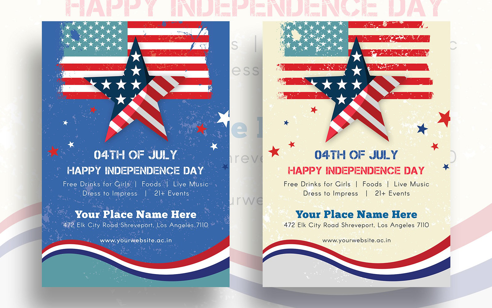  Independence Day Flyer Design - Stars and Stripes Blue and Red Design