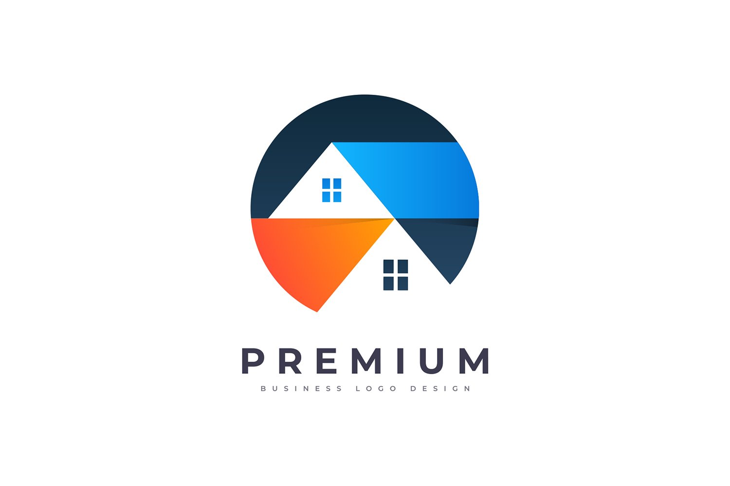 Gradient Style House Real Estate Property Design Logo Template