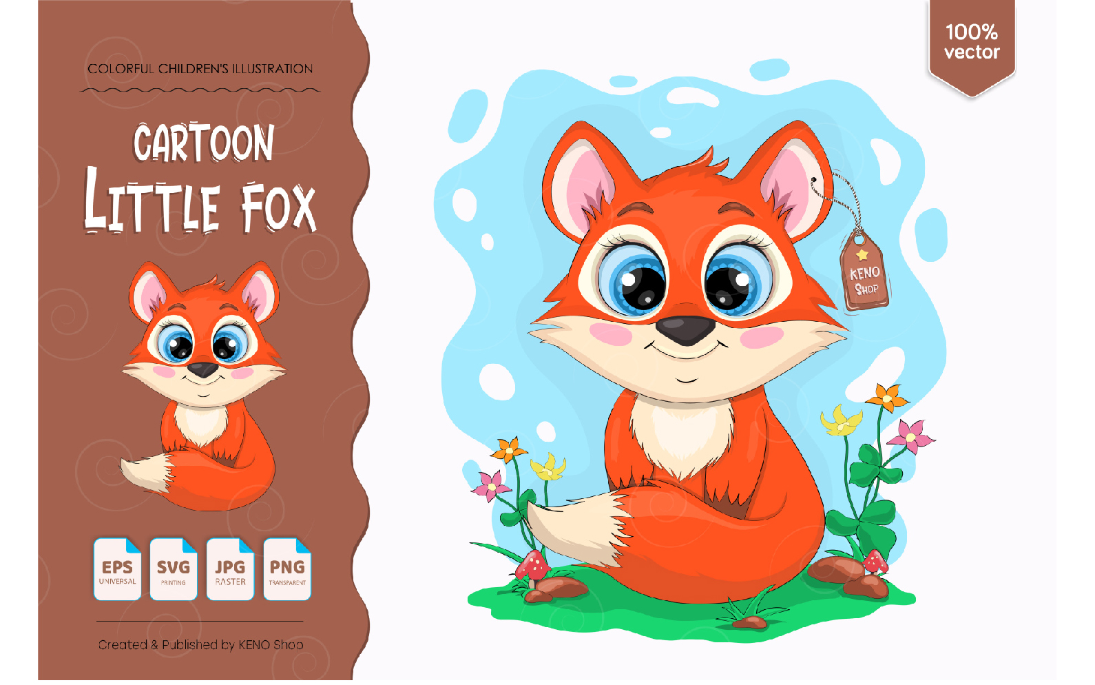 Little Cartoon FOX - Vector Image