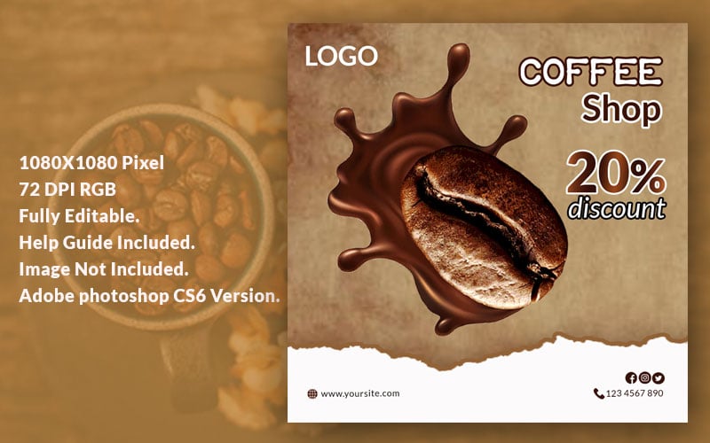 Coffee Sale Banner Social Media Template