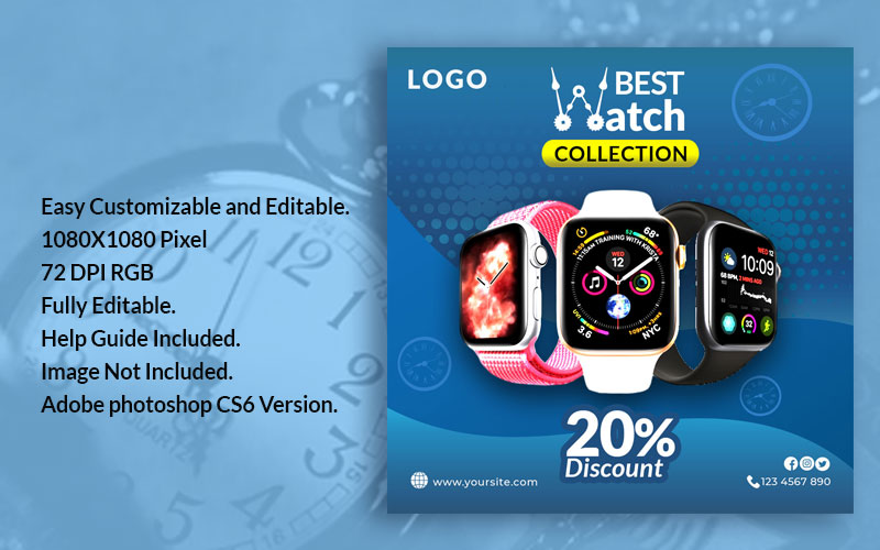 Watch Sale Banner Social Media Template