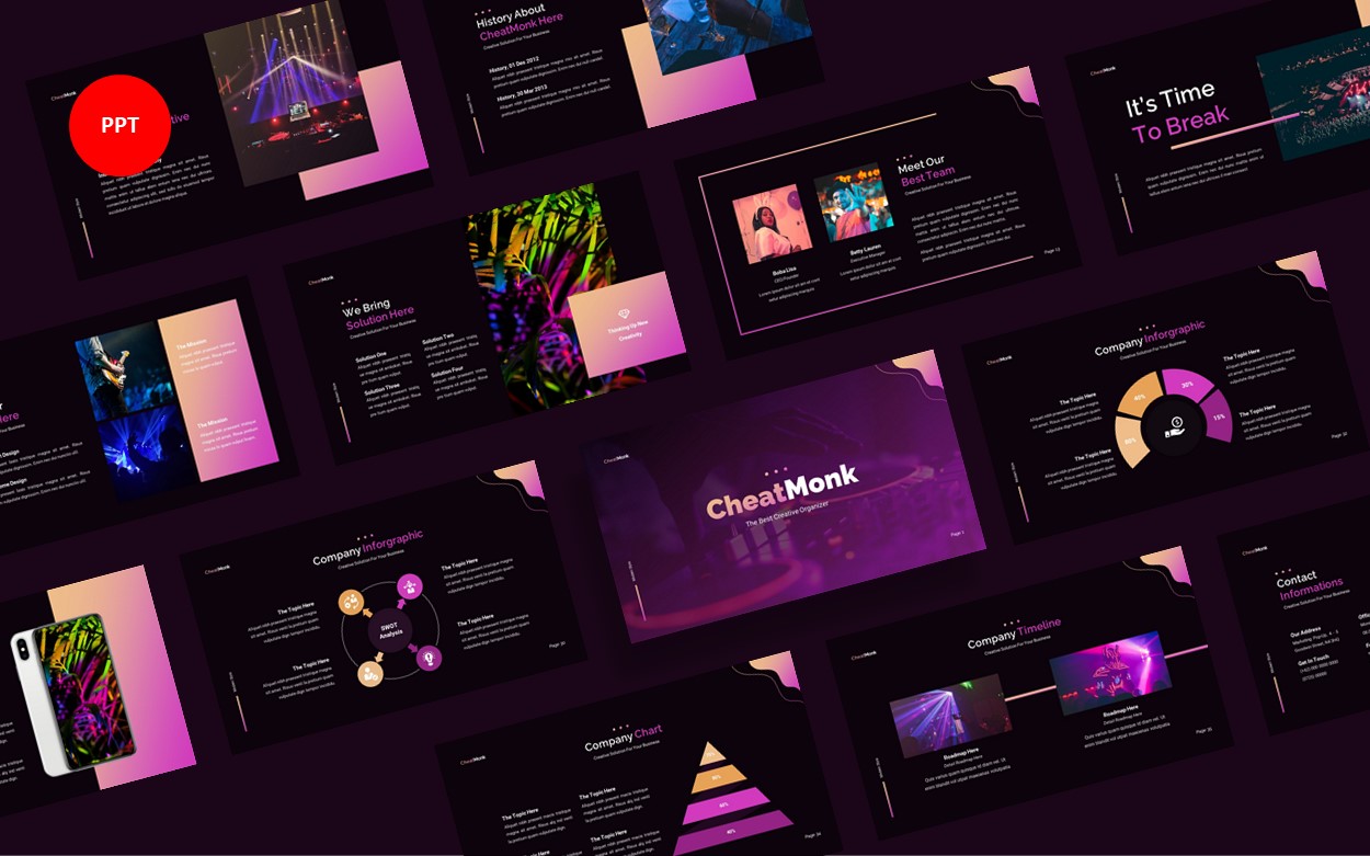 CheatMonk Creative Business PowerPoint template