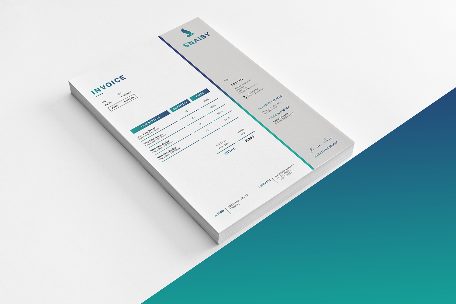 Snaiby Invoice - Corporate Identity Template