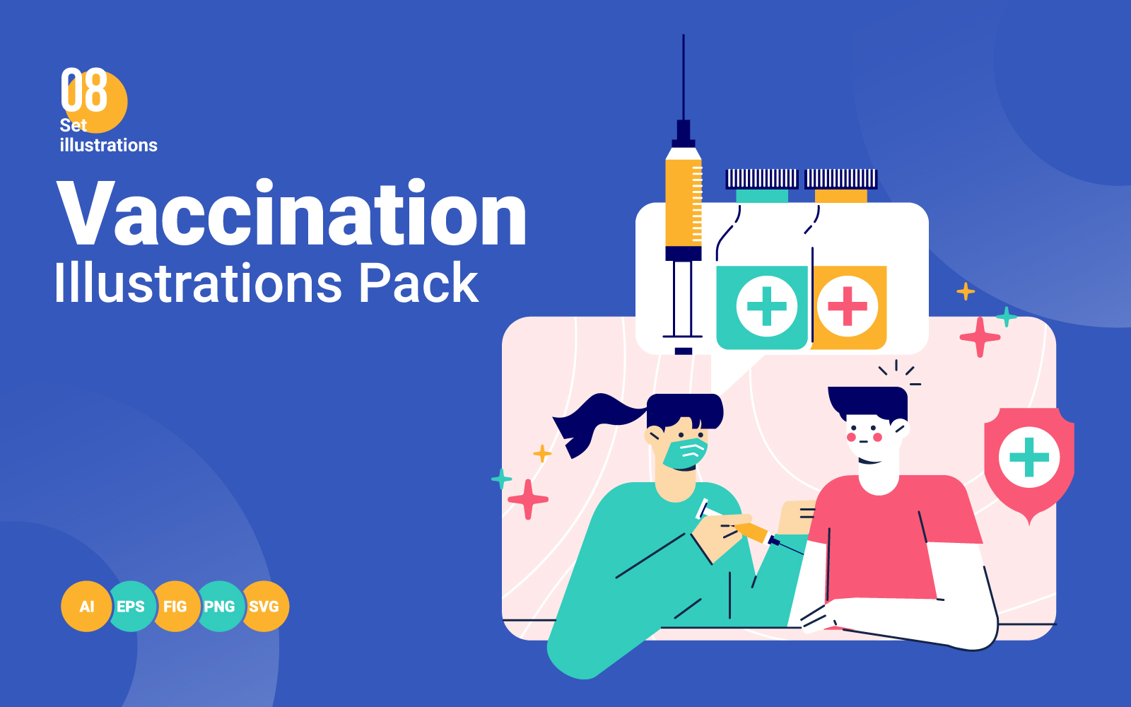 Vaccination 8  Pack - Illustration