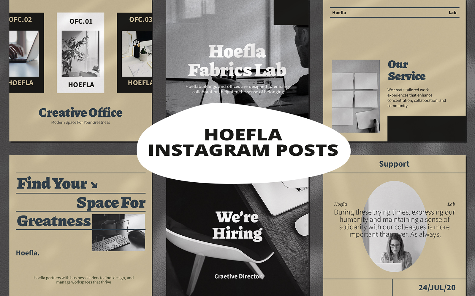 Hoefla Working Space -  Instagram Posts Social Media Template