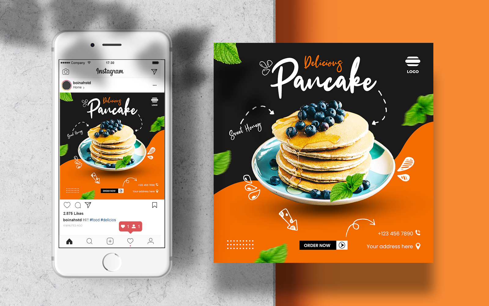 Instagram Feed Food Banner Template for Social Media