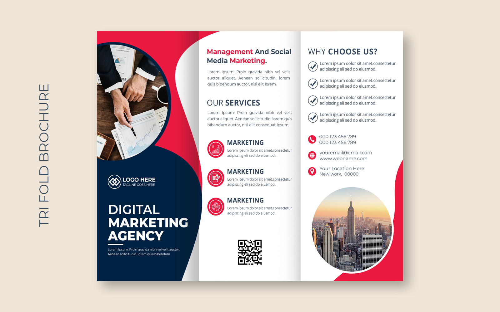 Elegant Marketing Trifold Brochure Cover Template - Corporate Identity Template