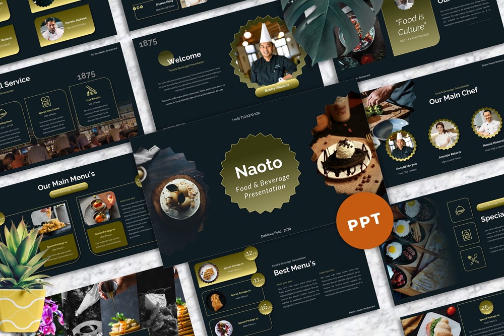 Naoto - Food & Beverages PowerPoint template