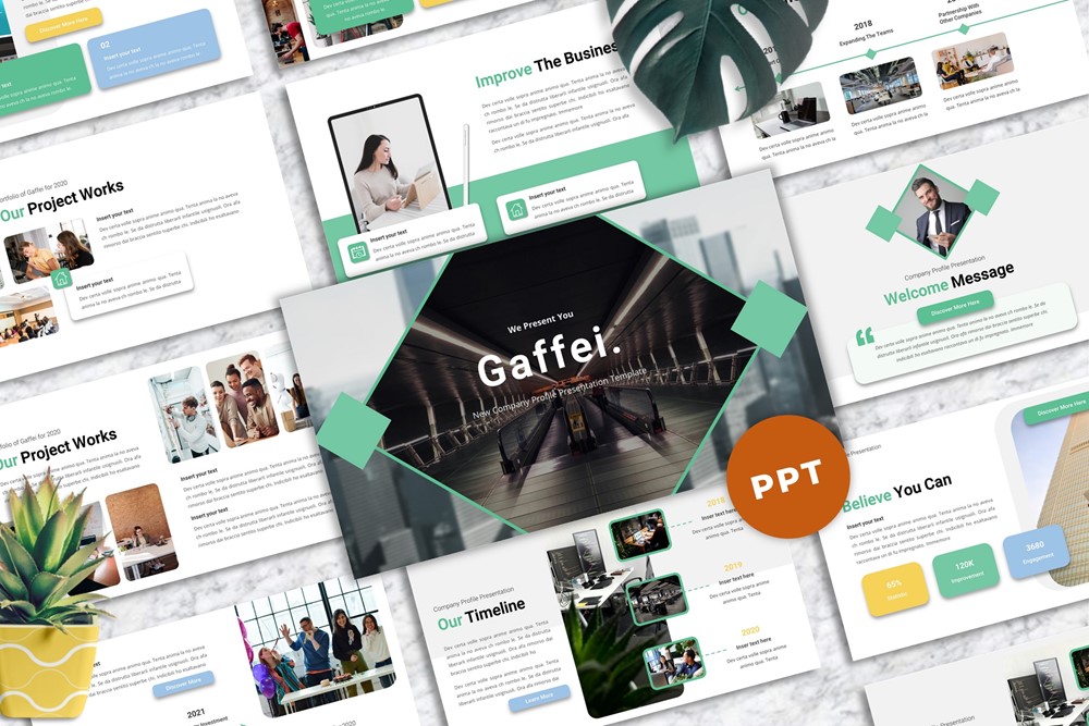 Gaffei - Company Profile PowerPoint template