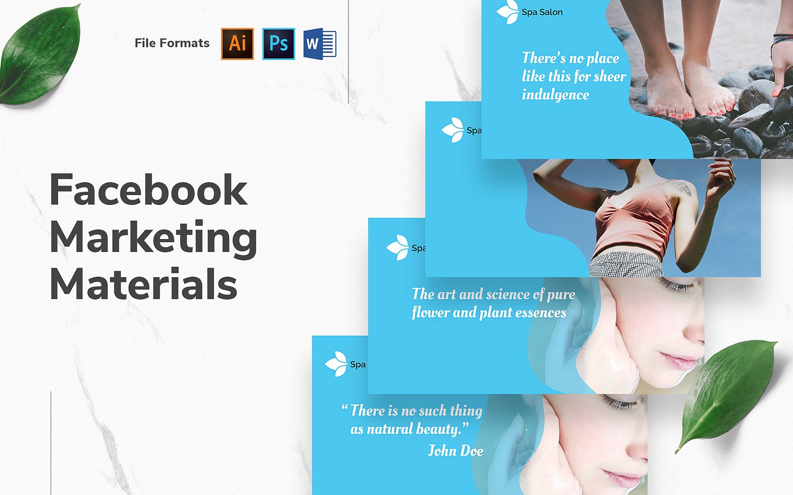 Spa Salon Facebook Cover and Post Social Media Template