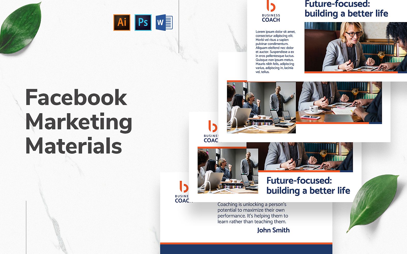 Business Coach Facebook Cover and Post Social Media Template