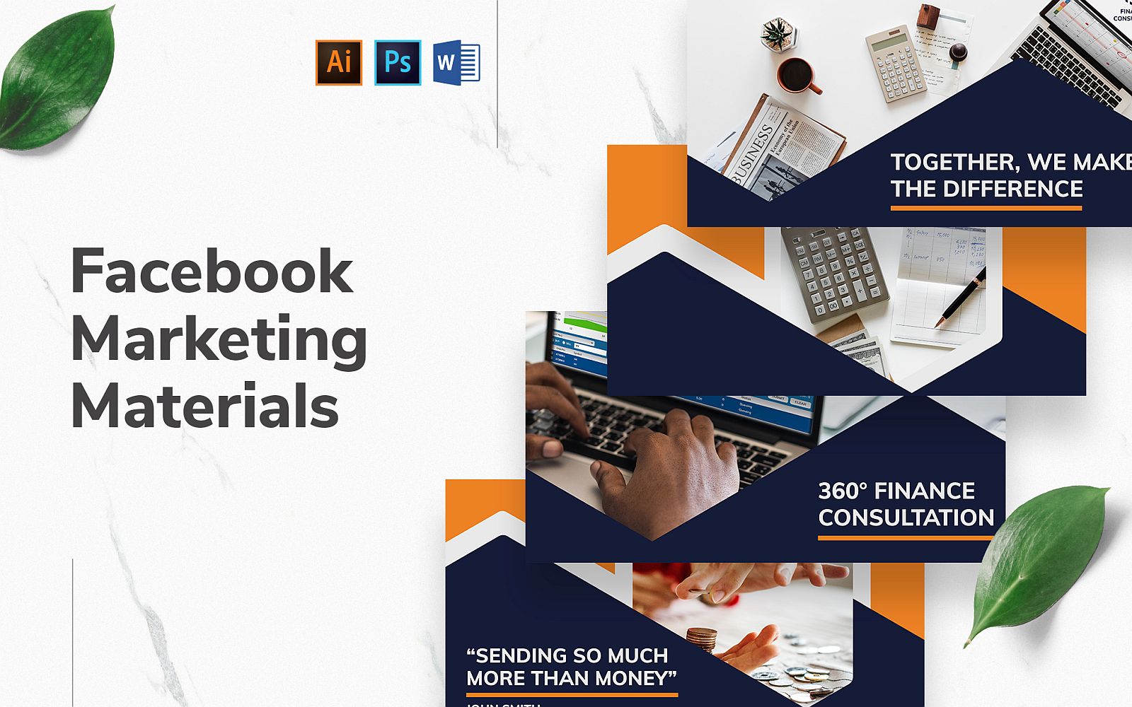 Finance Consultant Facebook Cover and Post Social Media Template
