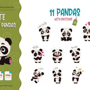 Panda Bear Vectors Templates 164535