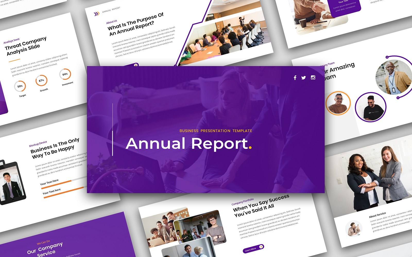 Annual Report - Business Multipurpose   Google Slides Template