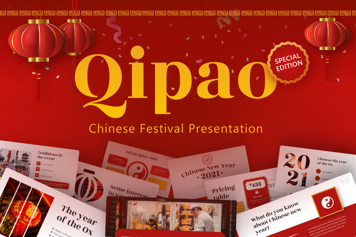 Qipao Chinese Festival Powerpoint Presentation PowerPoint template