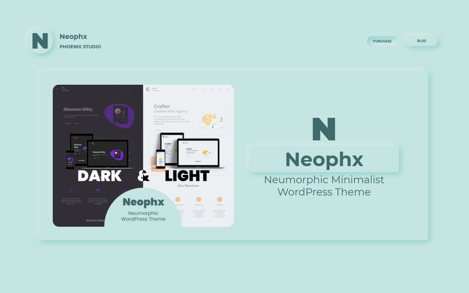 Neophx – Neumorphic Minimalist Responsive WordPress Theme