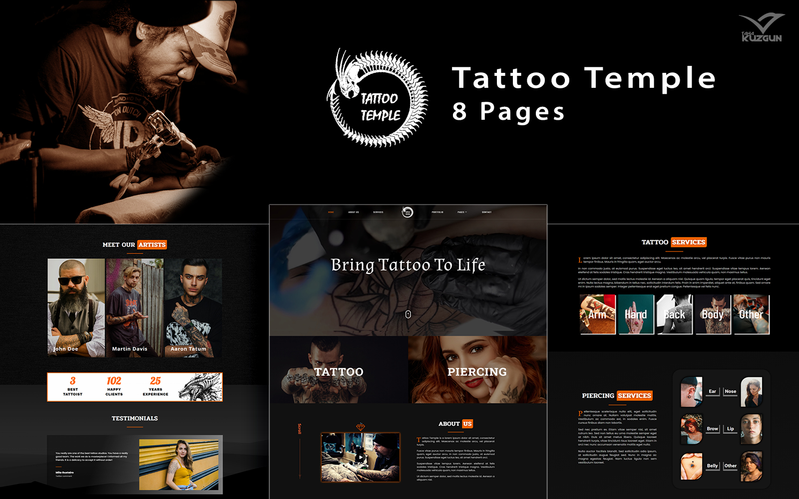 Tattoo Temple - Tattoo Studio Elementor Kit