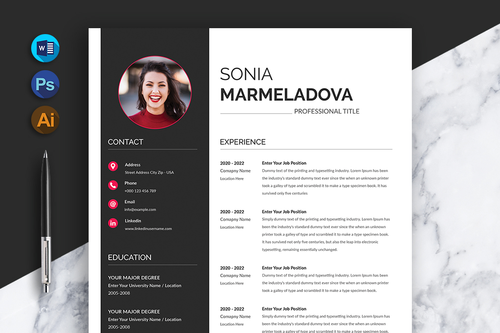Sonia  Marmeladova Resume Template
