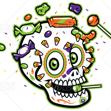 Cheerful Skull Illustrations Templates 165139