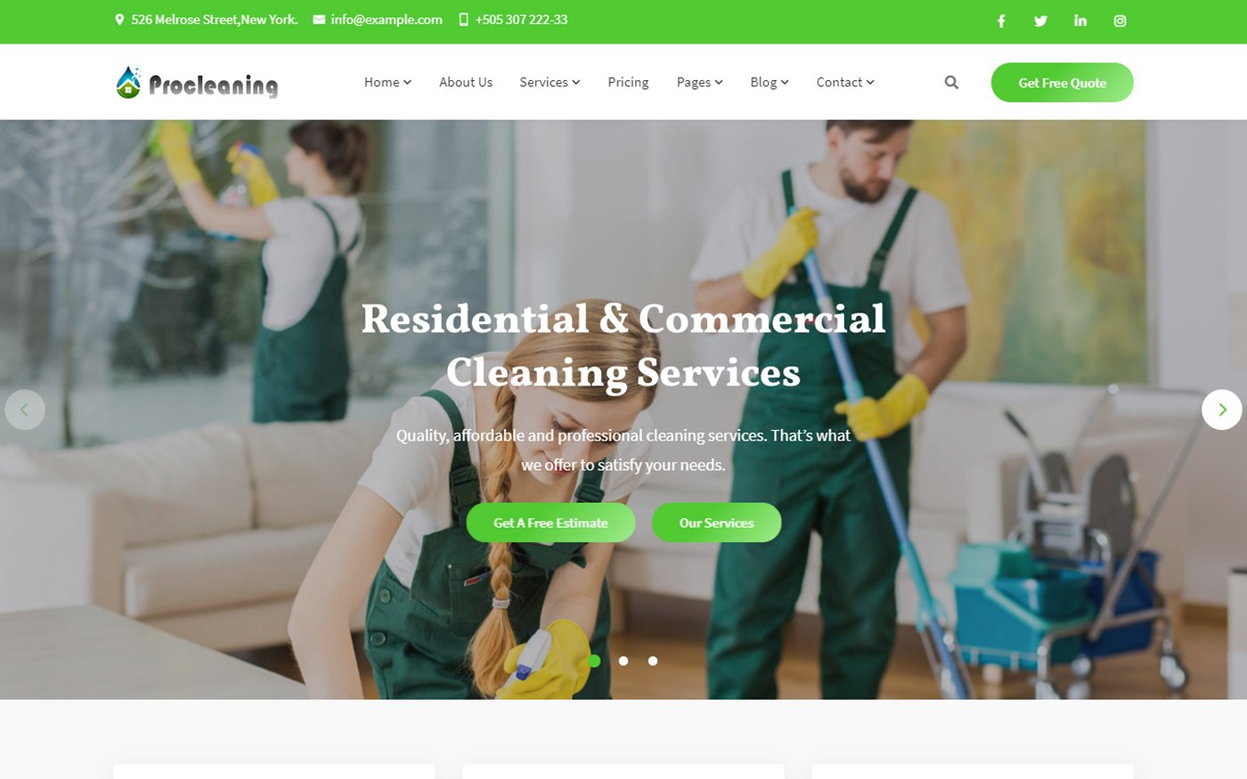 ProCleaning - Cleaning Service & Dry Laundry Website Template