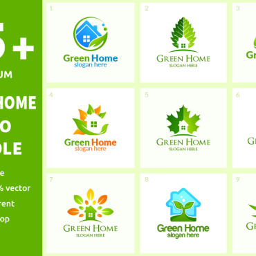 Green Home Logo Templates 165517