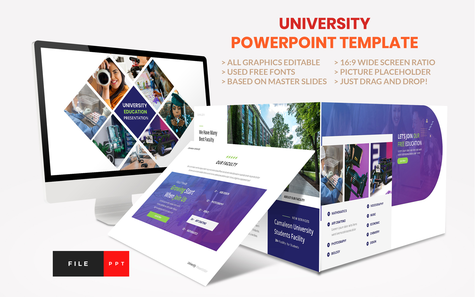 University - Education College PowerPoint template