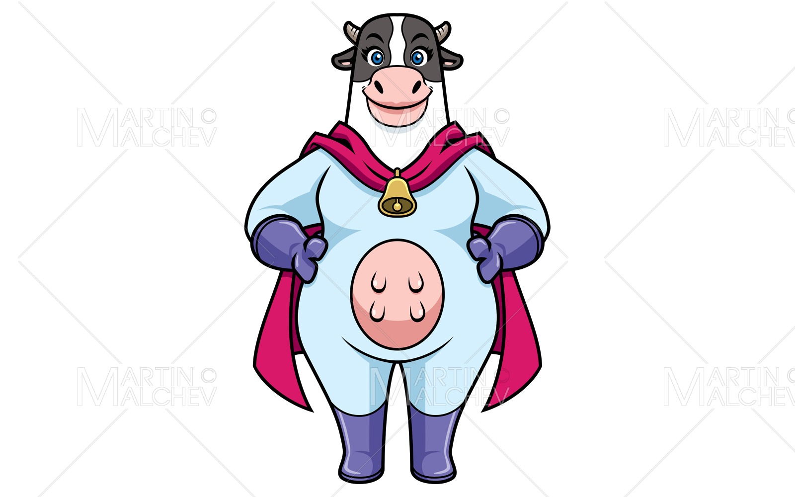 Cow Superhero Mascot