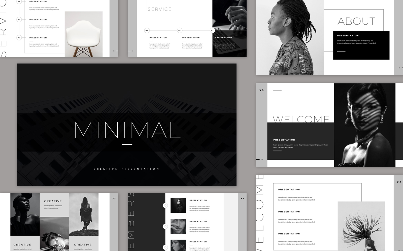 Minimal Black and White Presentation