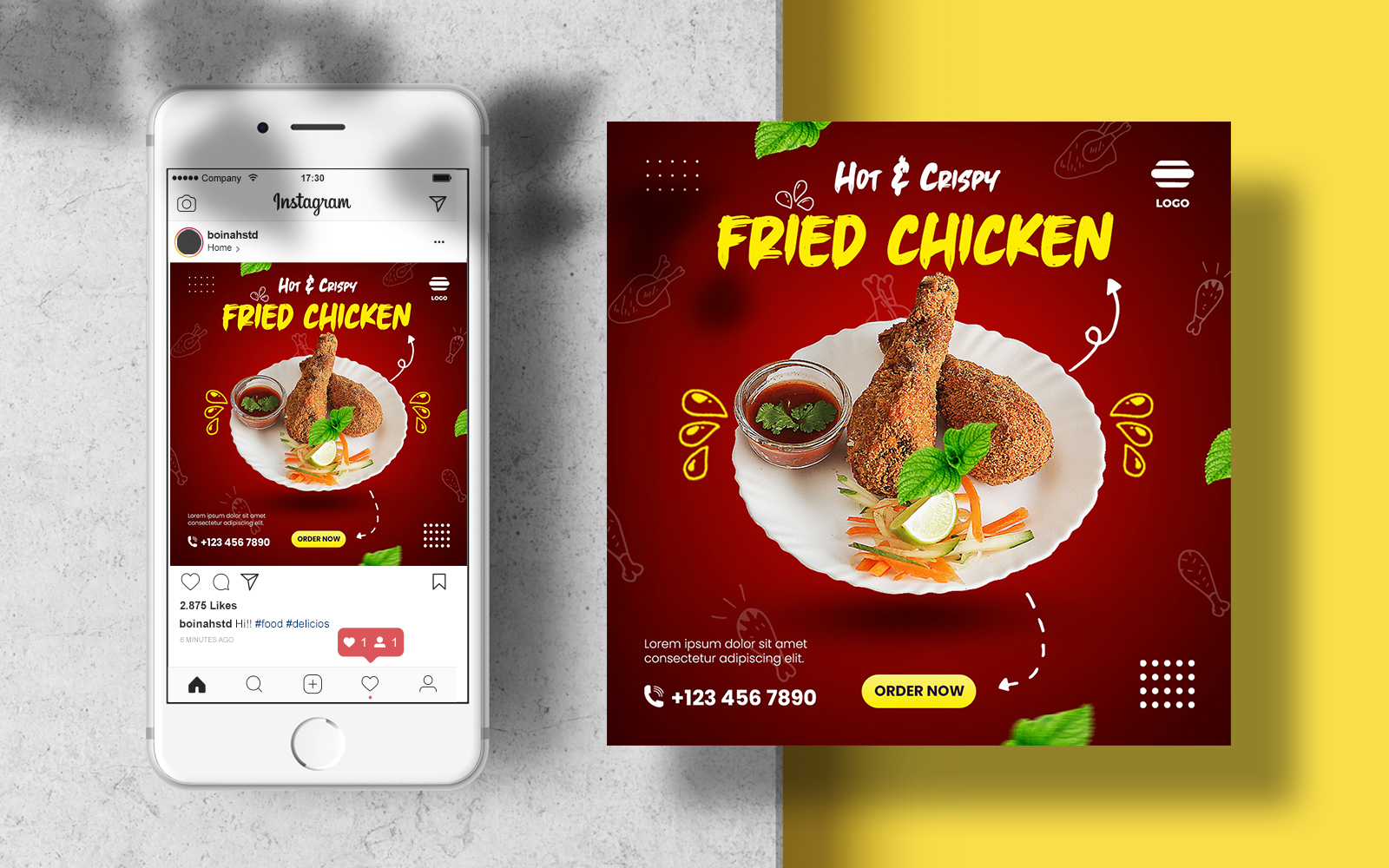 Food Instagram Post Template for Social Media