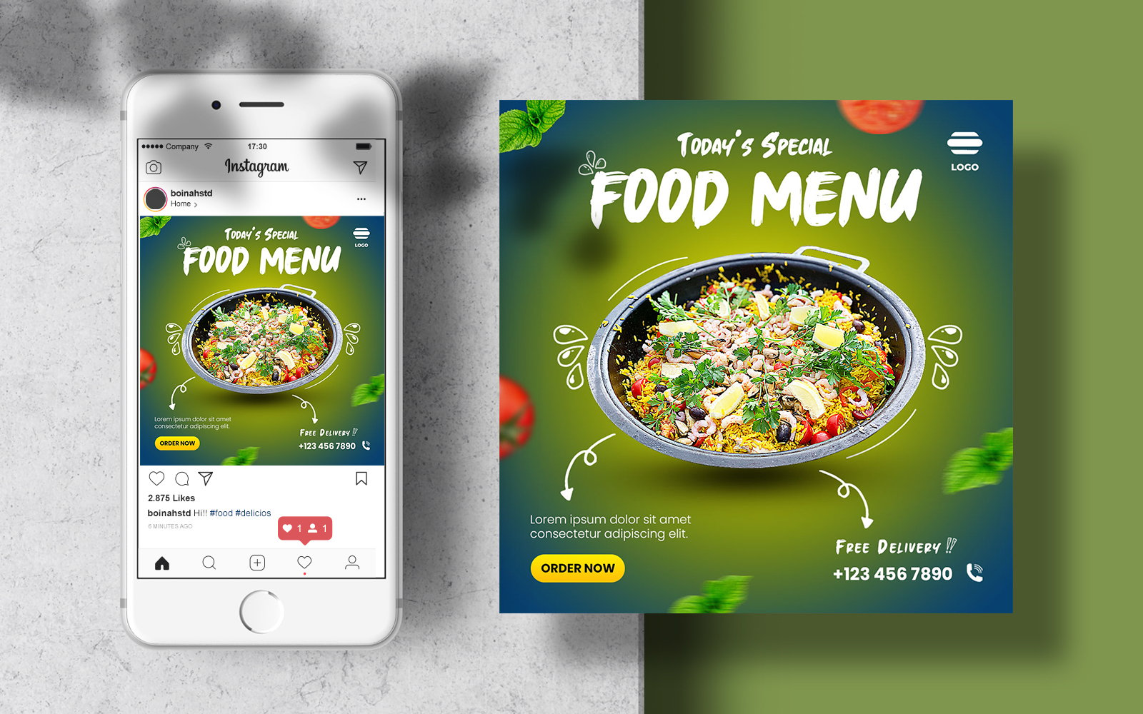 Food Instagram Banner Template for Social Media