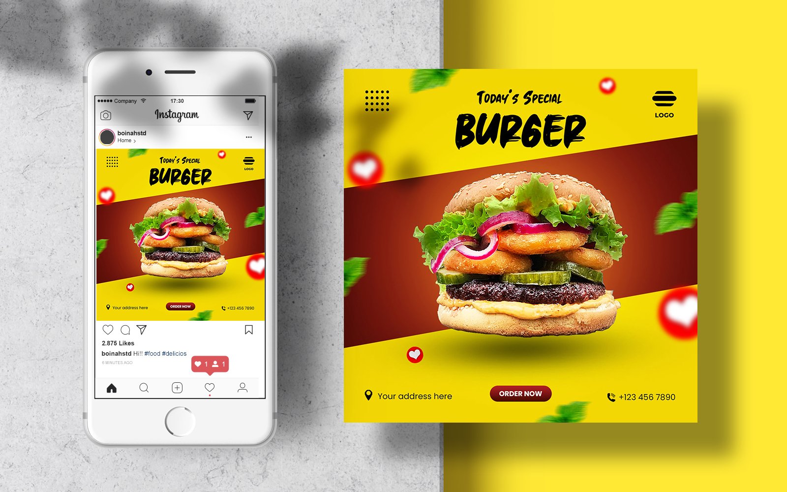 Food Instagram Feed Banner Template for Social Media