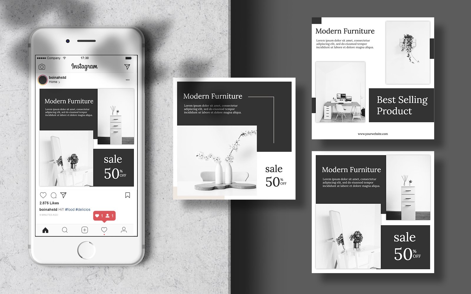 Instagram Furniture Banner Post Social Media Template