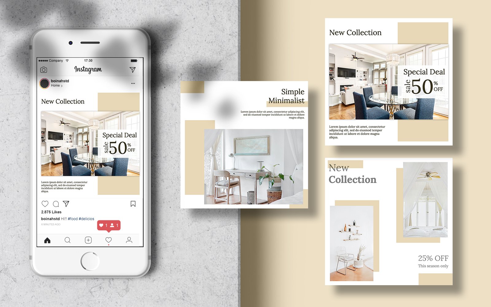 Instagram Furniture Banner Post Social Media Template