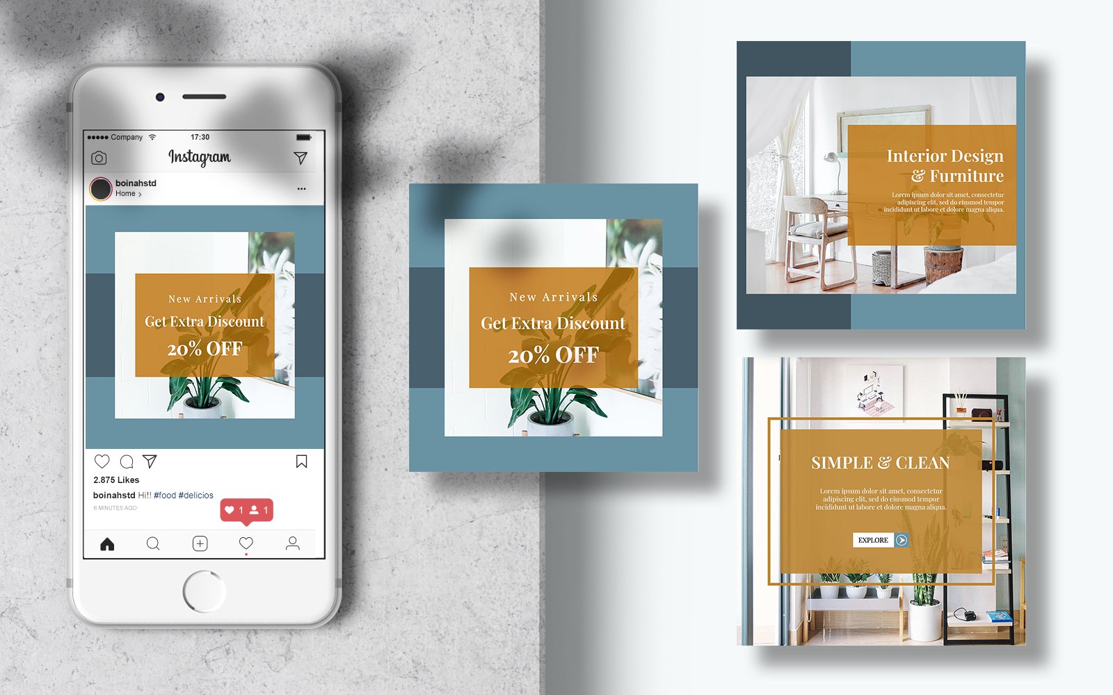 Instagram Furniture Banner Post Social Media Template