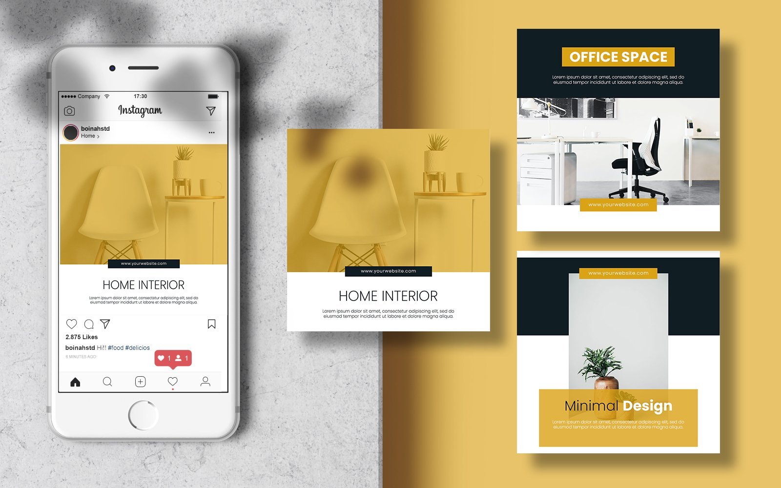 Interior Design Instagram Post Banner Social Media Template