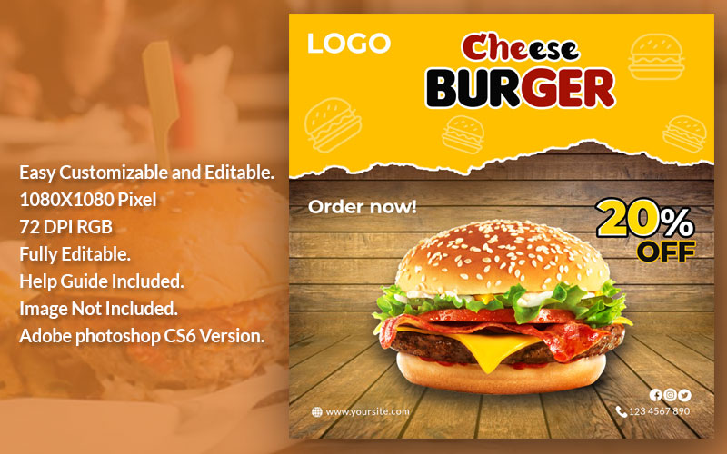 Burger Sale Banner Social Media Social Media Template