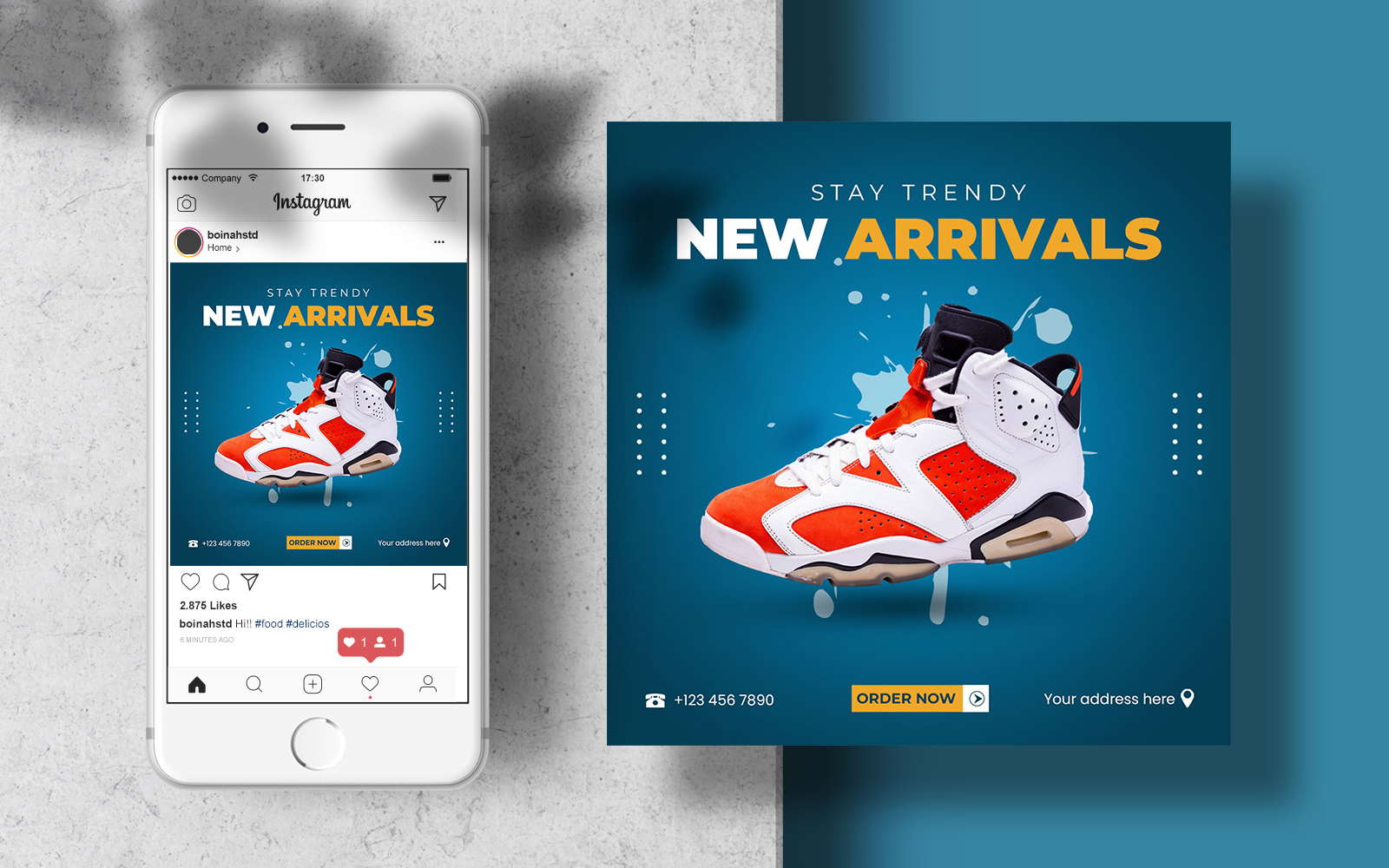 Sport Shoes Instagram Feed Banner Post Social Media Template