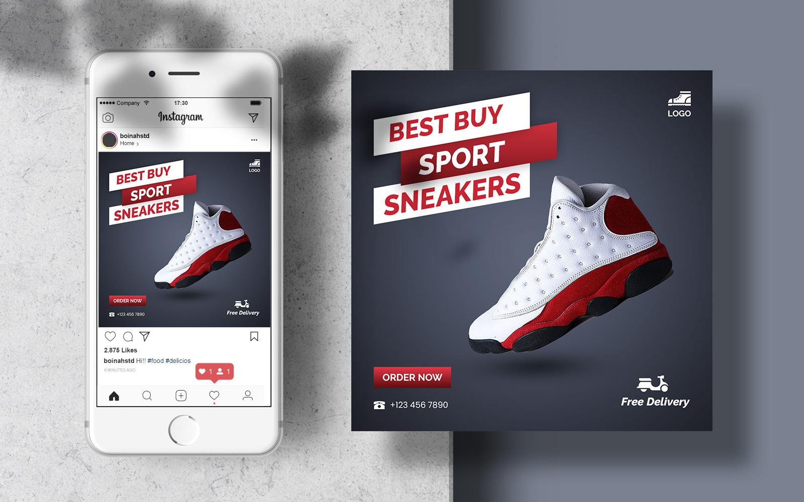 Men Shoes Instagram Post Banner Template for Social Media