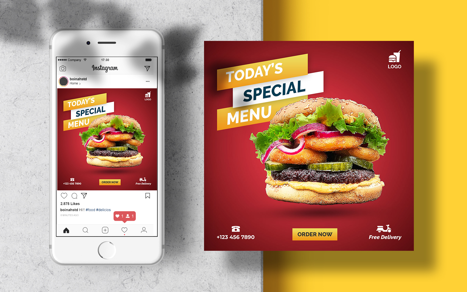 Food Banner  Post Social Media Template