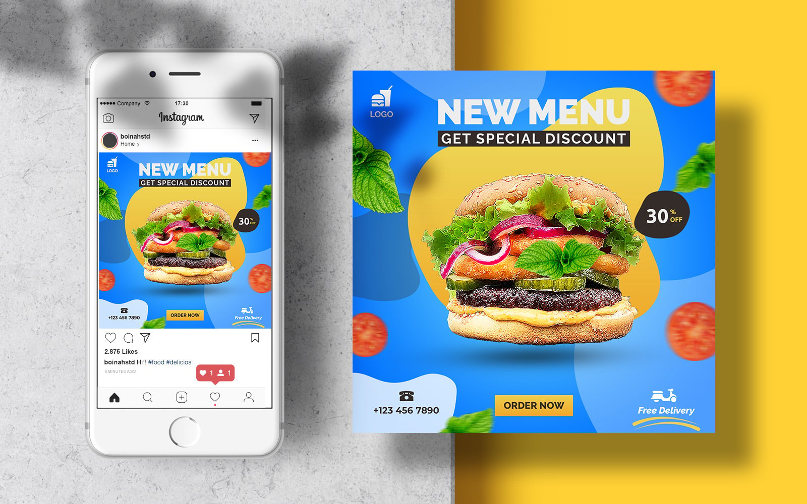 Food Banner Instagram Template for Social Media