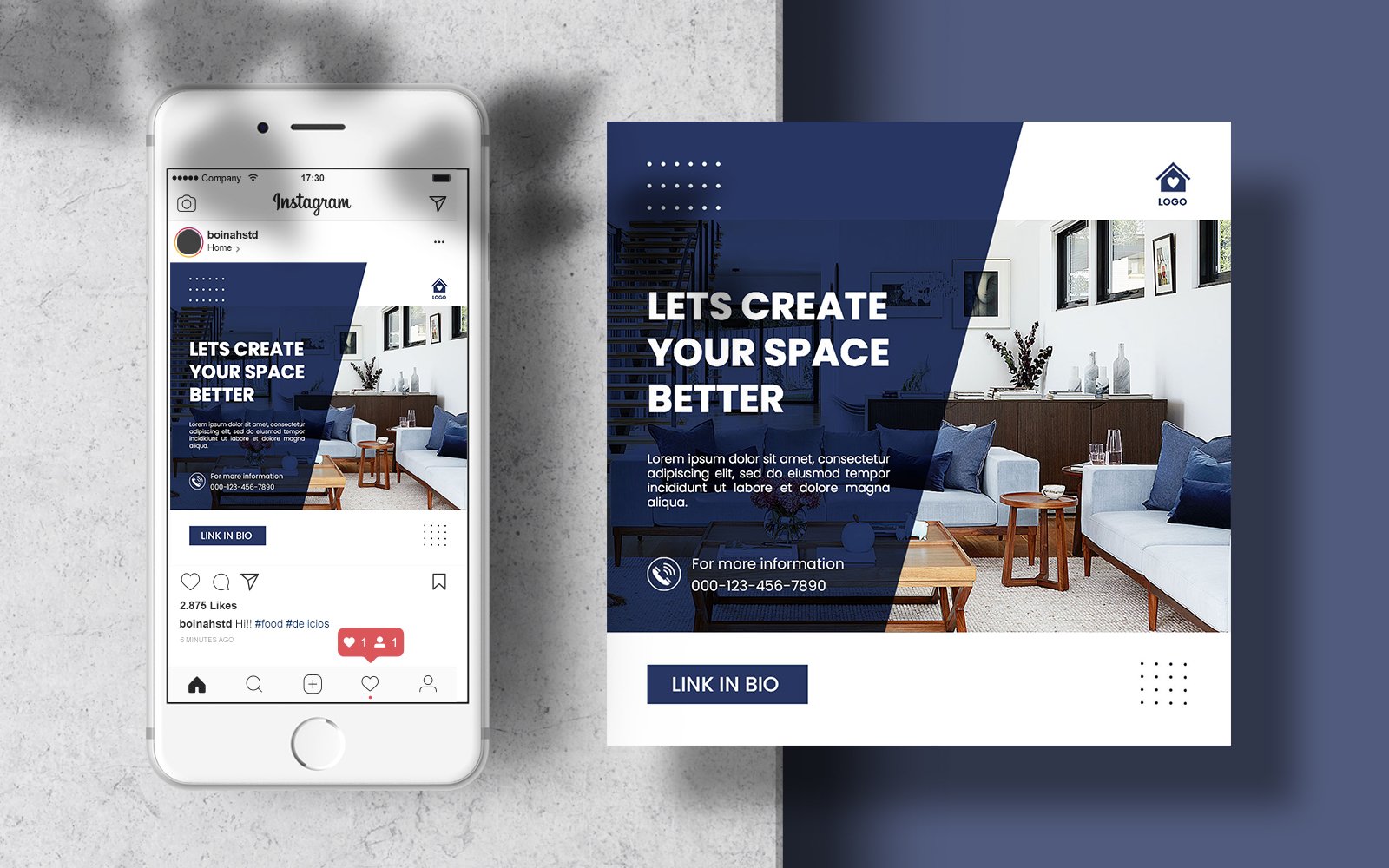 Interior Design Social Media Post Template for Social Media