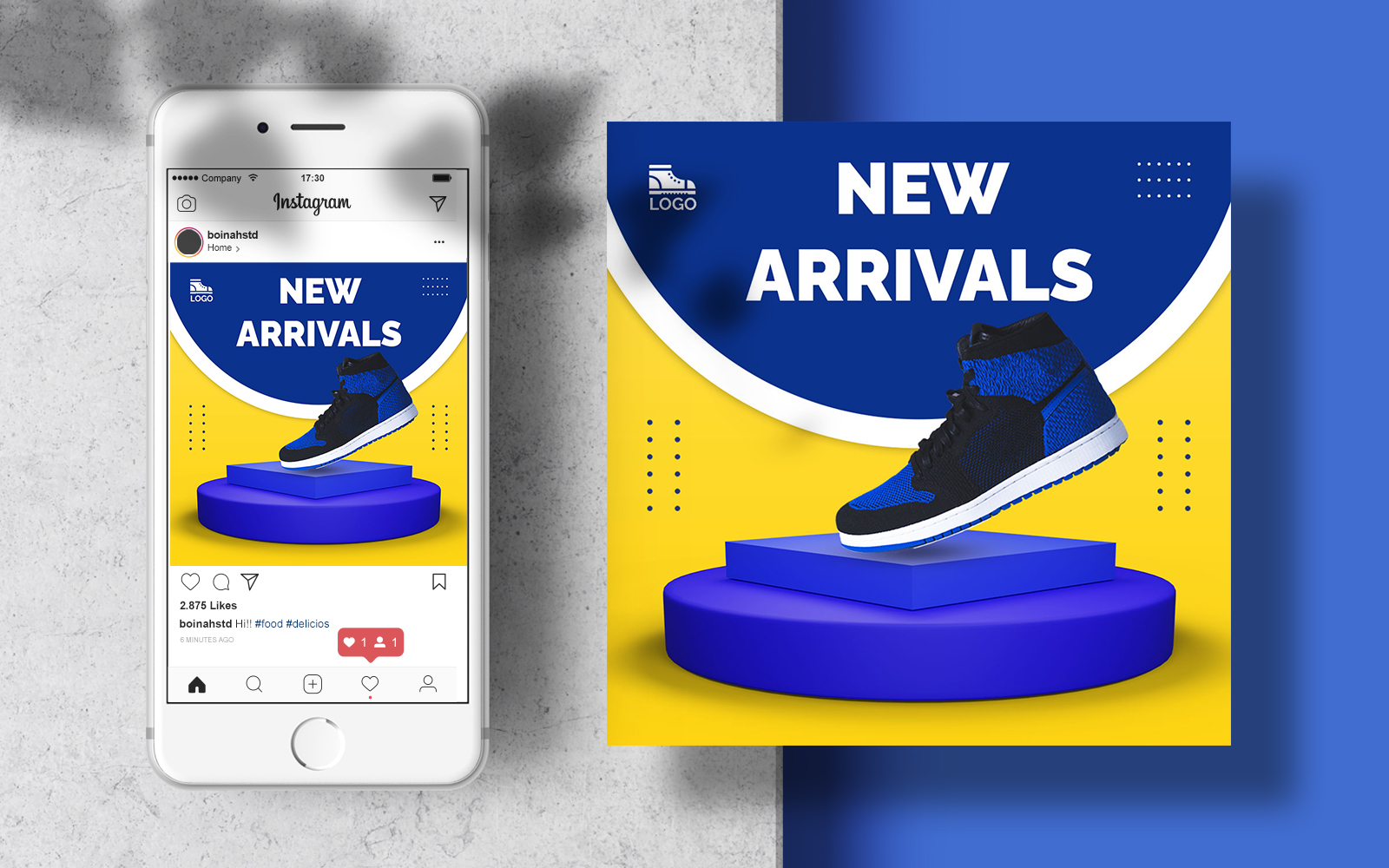 Sport Shoes Instagram Feed Template for Social Media