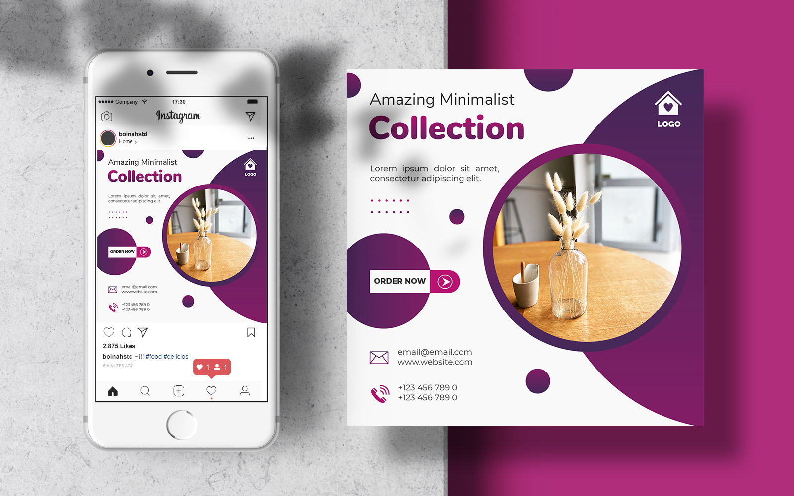 Instagram Feed for Interior Design and Furniture Design Social Media Template