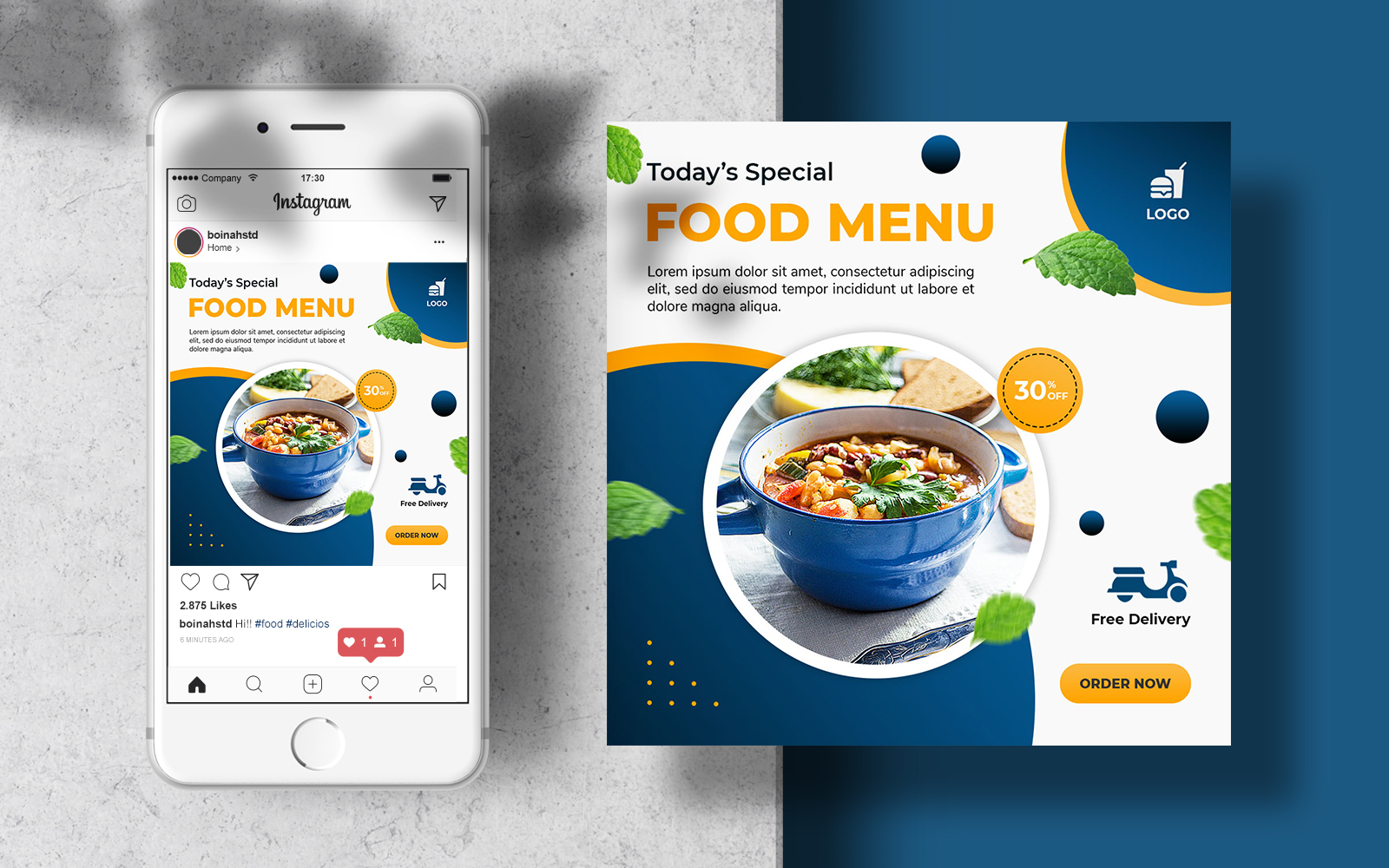 Special Food Menu Instagram Feed Template for Social Media