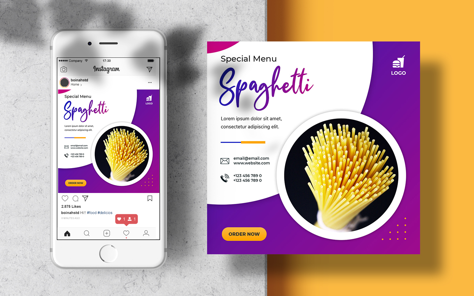 Special Menu Instagram Feed Banner Template for Social Media