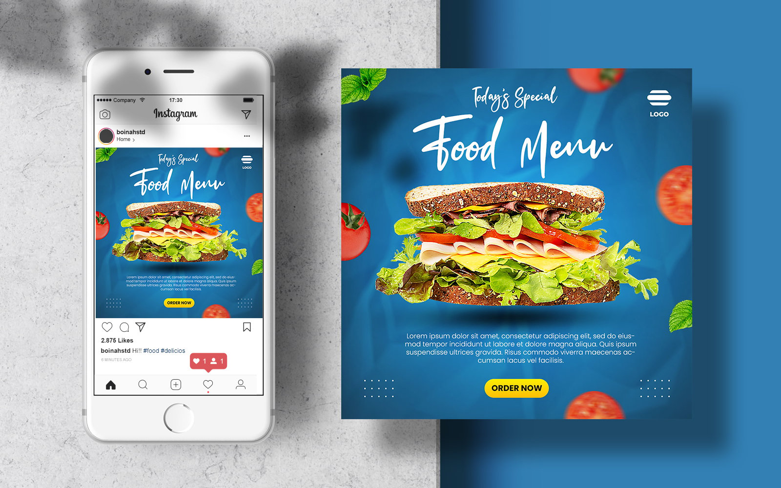 Special Food Menu Instagram Banner Template for Social Media