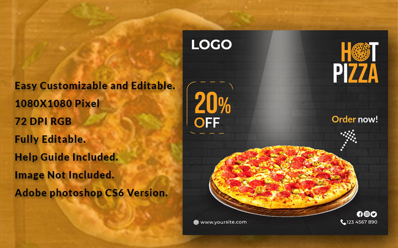 Pizza Sale Banner Social Media Template