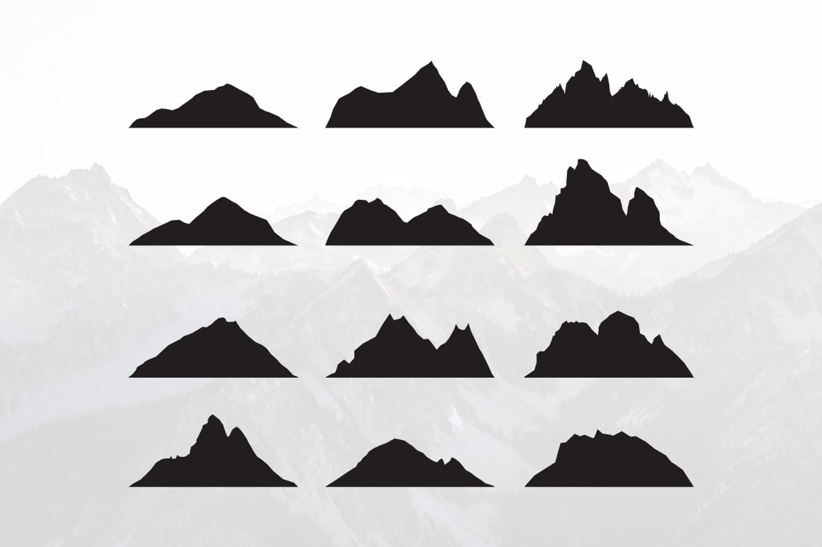 Mountain Silhouette Landscape Icon Peak Simple - Illustration