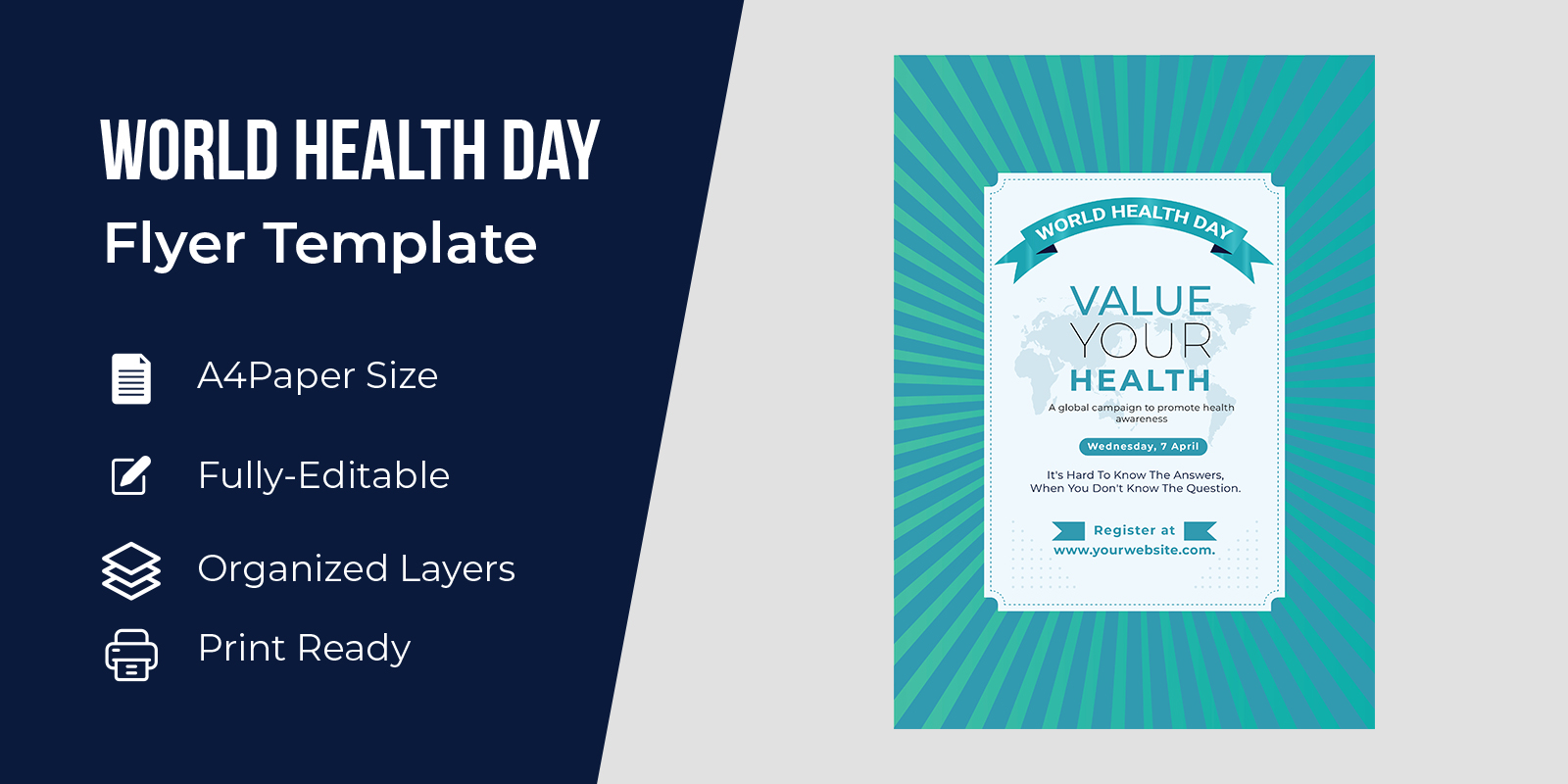 Vector World Health Day Poster